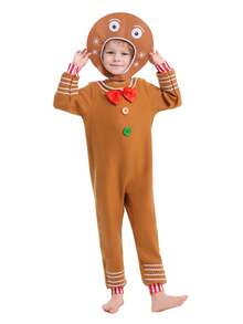 Conjunto de 2 piezas de sombrero y mono de hombre de jengibre para niños, disfraces para actuaciones en escenario y festivales para niños - Multicolor - Ver 7