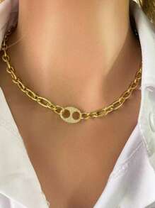 STYLEVER 1 Stück goldfarbene Buchstaben-Initialen-Kette von A-Z, 26 Buchstaben-Kette, geeignet als hochwertiges Urlaubsgeschenk, Kette mit besonderer Bedeutung, Edelstahlkette