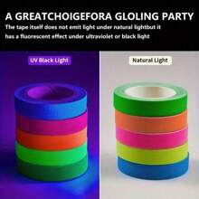 6 Packs Neon Glow Tape 6 Colors Waterproof UV Reactive Fluorescent Stickers For Stage Decor Stairs Crafts Reflective Warning Tape Perfect For Halloween Parties 196.85in X 15mm Wall Stickers Room Decor Wall Decor Wall Sticker Personalised Stickers Halloween Decor Home Decor Fall Decor