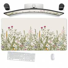 Large Vintage Floral Non-Slip Rubber Desk Mat - Cute Flowers Design Keyboard Pad For Office & Gaming, Soft Rubber Mousepad With Stylish Patterns For PC And Laptop Workspace, Computer Desk Mat