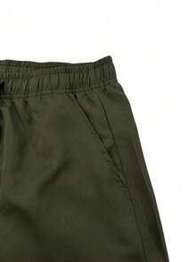 Men's Outdoor Leisure Multi-Pocket Work Shorts, Lettering Screen Printed Patch Pockets, Summer Travel Shorts, Belt Drawstring Waistband, Suitable As A Gift For Husbands, Boyfriends