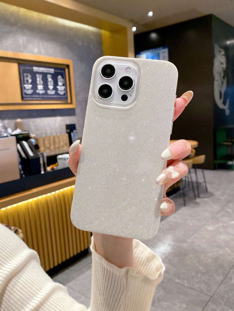 亮片 1 件装极简主义 IMD 闪光手机壳，低调奢华米色大镜头保护防摔加厚 TPU 手机壳，兼容苹果/系列防水防震防刮