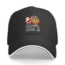 Printed Cavalier King Charles Spaniel Christmas Funny Cavalier Dog T-Shirt Sandwich Baseball Cap - Adjustable Washed Dad Hat - Breathable, Lightweight & Durable - Unisex Outdoor Sports Trucker Hat & Casual Wear Fisherman Hat - 黑色 - 查看 1