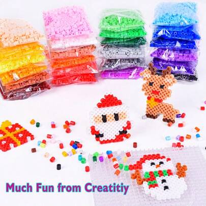 500颗/包 5毫米熔珠补充装，适用于珠宝制作、熔珠拼图、创意手工、珠宝DIY拼图，散装补充装，随机发货，适合5岁以上儿童进行艺术和手工活动