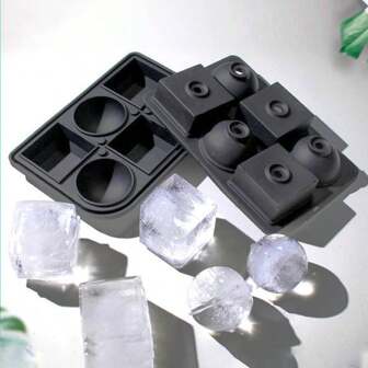 1 pezzo Stampo per cubetti di ghiaccio in silicone, accessori da cucina, utensili da cucina, vaschette per cubetti di ghiaccio, con coperchio rimovibile resistente agli schizzi, facile rilascio in silicone e flessibile da 6 cubetti, per freezer, vaschette per ghiaccio con coperchi