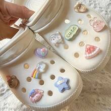 10 Pcs DIY Hole Shoes Accessories Cute And Free Combination Two Styles To Choose From, Ten Accessories For Each Style - Multicolor - View 3