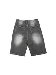 Men's Fashionable Washed Pocket Stretch Denim Jeans - Grey - View 5