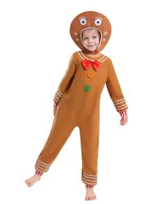 Conjunto de 2 piezas de sombrero y mono de hombre de jengibre para niños, disfraces para actuaciones en escenario y festivales para niños - Multicolor - Ver 8