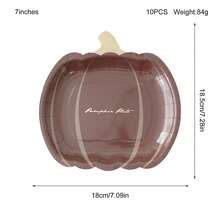 Platos de calabaza de Halloween, platos de papel desechables, suministros para fiestas navideñas y eventos de catering. - Verde - Ver 6