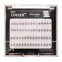 Natural Cofier DIY Lash Kit Press On Lash No Glue Lash Self-Adhesive Eyelash Kit Individual Lashes Beginner Friendly Eyelashes With Tweezers - SPARKLE Glueless Lower Lashes - View 1
