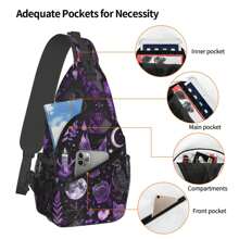 Large Crossbody Backpack Shoulder Bag,Gothic Witchcraft  Suitable For Men Women And Youth, High- Quality Multifunctional Crossbody Bag, Travel Hiking Chest Bag, Backpack Great For Outdoor Fishing And Cycling