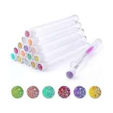 Tubos portacepillo para pestañas extensiones accesorios belleza con cepillo incluido organización maquillaje cuidado de pestañas herramienta práctica para uso diario o viaje - 50PZ - Ver 2