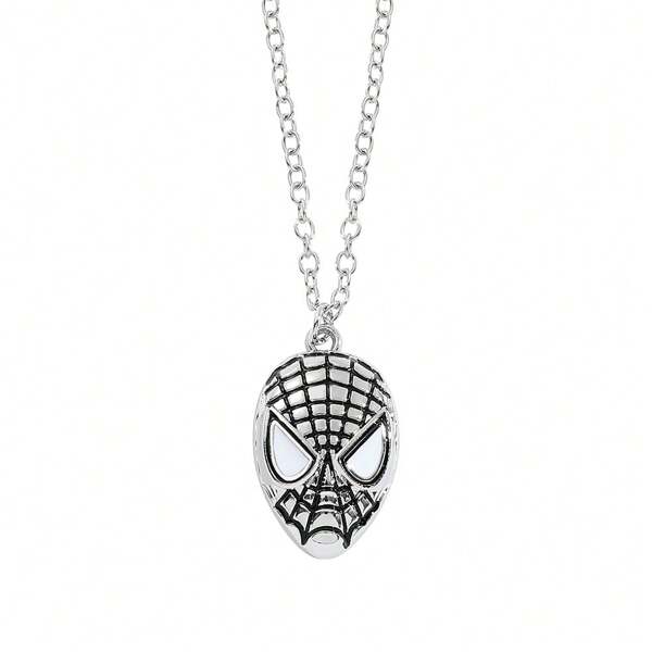 bandai Marvel Spiderman Necklace Anime Avengers Alloy Spider Mask Necklace Boys Men Pendant Jewelry Accessories Gift