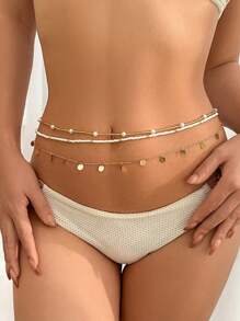 Diese mehrlagige, feine Taillenkette mit Reisperlen für Damen verfügt über ein einzigartiges Design, ist exquisit und modisch, süß und cool, vielseitig und hat einen sexy und hochwertigen Strandstil. Es eignet sich für Accessoires wie Reisen, Urlaub, leichte Partys und Strandurlaube