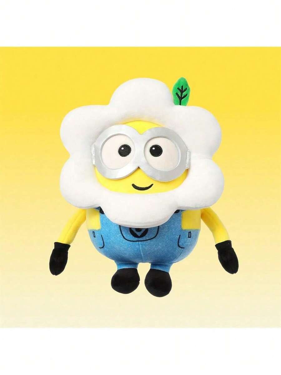 Miniso 小黄人雏菊花娃娃枕头电影周边黄色毛绒鲍勃填充玩具娃娃沙发枕头摆件装饰生日礼物 9 英寸/25 厘米 - 黃色 - 查看 1