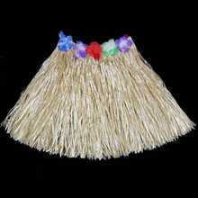 1 Set Falda de hierba estilo hawaiano, regalos creativos de fiesta hawaiana, decoraciones de fiesta, falda de hierba, corona de flores personales, decoraciones de fiesta hawaiana, collar, diadema y pulsera de flores (color de la flor aleatorio) - falda elegante - Ver 20
