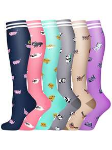 1 Pair Women Compression Socks, Knee High Socks, Cute Nurse Compression Socks, Y2k, Cozy