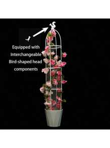 Adjustable Garden Trellis For Climbing Plants - Multifunctional Plastic Support Structure For Potted Flowers, Vines, And Vegetables - Indoor And Outdoor Plant Tower With Bird Decor