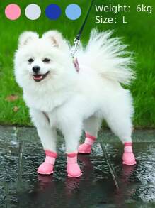 Set da 4 pezzi di scarpe da pioggia per cani, anti-scivolo, stivali di gomma per cani e gatti per uso esterno, anti-sporcizia, copri zampe impermeabili, articoli per animali domestici