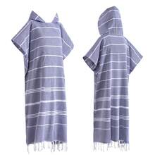 1Pc Hooded Towel, Turkish Beach Towel, Bathrobe,Sandproof Large Surf Poncho, Lightweight, Soft And Super Absorbent, Suitable For Swimming, Beach Surfing, Bathroom Accessory, Beach Essentials. - Multicolor - View 13