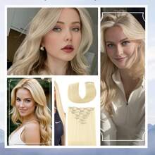 Clip In Hair Extensions Real Human Hair Blonde Clip In Extensions 8pcs Double Weft Hair Extensions Thick End Extensions Clip Ins Human Hair Silky Straight Human Hair #613 - S613 - View 6