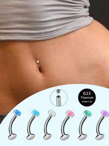 AVYRING G23 Solid Titanium Belly Button Rings Floating Belly Navel Rings 14G Internally Threaded Belly Piercing Jewelry Hypoallergenic