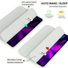 Étui de protection pour tablette, protection anti-chute douce, étui de protection ultra-fin/support intelligent/réveil automatique pour iPad pour iPad 9e génération/iPad 10e génération (gris)