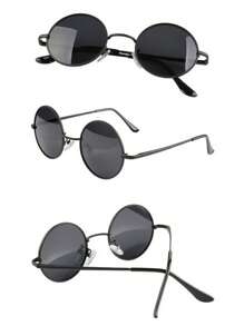 Lunettes rondes rétro , lunettes de mode à miroir Prince réfléchissantes, petits verres de lunettes circulaires unisexes