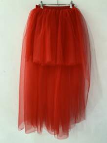 Women's Colorful Stylish Asymmetrical Tulle Skirt, Europe And America Design, Sexy Hem, Suitable For Daily Wear And Stage Performance