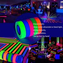 6 Packs Neon Glow Tape 6 Colors Waterproof UV Reactive Fluorescent Stickers For Stage Decor Stairs Crafts Reflective Warning Tape Perfect For Halloween Parties 196.85in X 15mm Wall Stickers Room Decor Wall Decor Wall Sticker Personalised Stickers Halloween Decor Home Decor Fall Decor