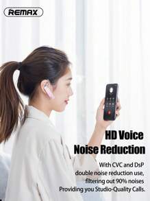 REMAX [تحديث 2025] سماعات أذن لاسلكية خفيفة جداً من ريماكس؛ مزودة بخاصية إلغاء الضوضاء الذكية وصوت نقي للمكالمات؛ تناسب الأذن اليمنى واليسرى؛ إقران مزدوج؛ لاسلكي 5.4 متوافق مع آيفون/أندرويد؛ وقت تشغيل طويل يصل إلى 20 ساعة؛ تركيب آمن طوال اليوم؛ سماعة أذن بدون استخدام اليدين؛ سماعة رأس لاسلكية