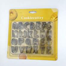 卡通字母数字不锈钢饼干模具饼干巧克力蛋糕烘焙饼干装饰配件耐变形耐磨 - 銀色 - 查看 13