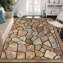 1pc Pattern Design Rug, Modern Art Design Floor Mat, Polyester, Non-Slip Backing, Machine Washable, Versatile Indoor/Outdoor Use, Home Decor Rug Living Room, Bedroom, Dining Room, Camping;