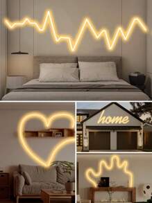 Lumière néon LED USB 5V avec corde lumineuse néon, lumière néon flexible et étanche avec lumière, convient pour l'intérieur et l'extérieur, chambres à coucher, rétroéclairages TV, armoires, etc./Blanc chaud