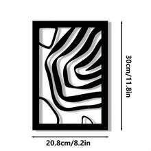 1 件抽象几何金属墙饰 - 黑白现代水平墙面雕塑，适用于客厅、卧室或教室 - 仅限室内的现代墙面装饰，适合节日或日常风格 - 黑色 - 查看 10