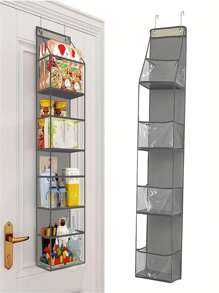 1 Set Of 4 Multi-Purpose Over The Door Storage Organizer Baskets, Ideal For Bedroom, Closet, Hang On Wall To Store Cosmetics And Miscellaneous Items