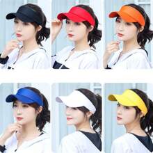 1 pieza Sombrero de sol ajustable para deportes al aire libre, diseño unisex, apto para tenis, béisbol, golf, deportes, ciclismo, , gorra de unicolor con parte superior abierta, opción de regalo ideal