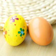 DIY 鸡蛋着色套装，包含 12 种颜色的颜料和调色板，逼真的鸡蛋复制品，手绘鸡蛋，儿童早期教育礼物，益智玩具，着色用品小礼物 - 彩色 - 查看 11