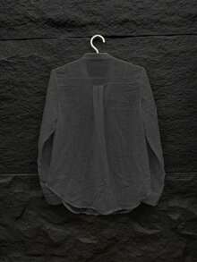 女士纯色单排扣宽松长袖休闲简约百搭薄纱衬衫