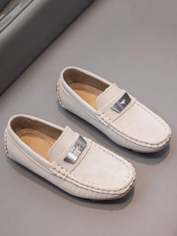 New Kids Business Casual Loafers, Anti-Kick Breathable Lightweight Fashionable Moccasins