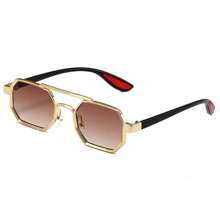 1 paire de lunettes de mode à monture métallique géométrique, unisexe, de taille moyenne-petite, mode et casual