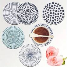 6 件木制杯垫 - 装饰性桌面保护，适合圣诞节、万圣节、感恩节和父亲节 - 理想的乔迁礼物和家居装饰，直径 3.85 英寸 - 彩色 - 查看 2