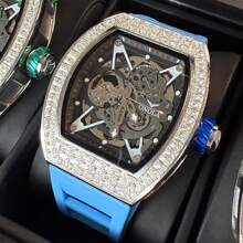 ONOLA ONOLA-3838F Men's Wine Barrel Shaped Hollow Tourbillon Series Mechanical Watch With Automatic Chain Winding And Sequin Decoration, Business And Leisure Style, Ideal Gift For Men