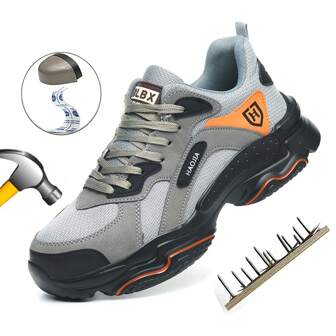Steel Toe Sneakers For Men Shoes Comfortable Puncture Proof Slip-Resistant Work Shoes