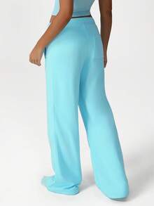 Sodalemon Pantalones deportivos sueltos y casuales para mujer con cordón y bolsillos laterales, ideales para yoga, pilates, entrenamiento y actividades al aire libre - Celeste - Ver 7