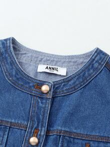 Annil Abbigliamento per bambini, ragazze, ragazzi grandi, giacche di jeans, autunno