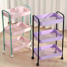 3-Tier Rolling Storage Cart - Large Capacity Durable Metal Kitchen, Bathroom & Dorm Organizer - Utility Rolling Cart Rack For Home - Multicolor - View 7