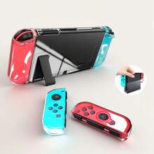 All-In-One 3-In-1 Split Design Protective Case Compatible With Nintendo Switch 2 2025/ Switch OLED / Swtich , Shockproof Dockable Cover With Ergonomic Grip, Transparent Fashion Sleeve - Transparent - View 1