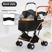 1pc Foldable Lightweight Aluminum Alloy Pet Stroller With Detachable Carrying Bag And Mesh Vents, Ergonomic Handle, Storage Basket, Oxford Cloth Material Suitable For Small/Medium Dogs Cats Outdoor Travel, Compact Design, Breathable Carrier Dog Stroller Cat Stroller Pet Stroller Dog Strollers For Dogs