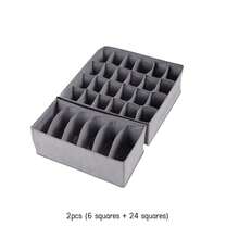 Lådavdelare, hopfällbar garderobskorg, förvaringskorg och tygorganiseringsfack för kläder, underkläder, behåar, slipsar, accessoarer, strumpor - Grå - Visa 15